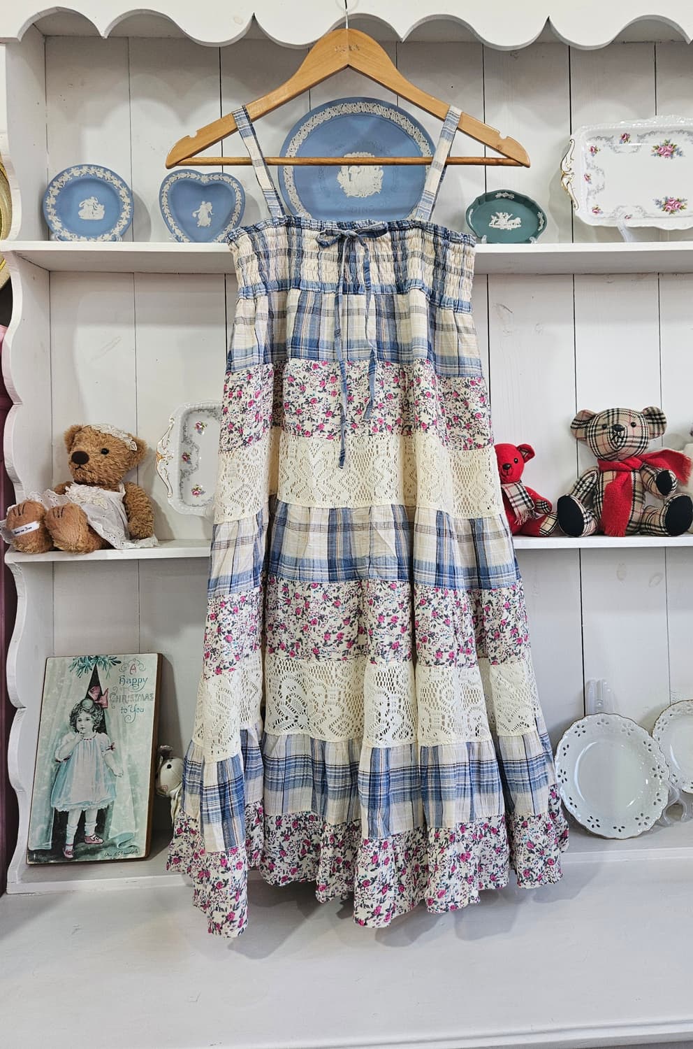 패치워크 레이스 원피스 상품이미지1