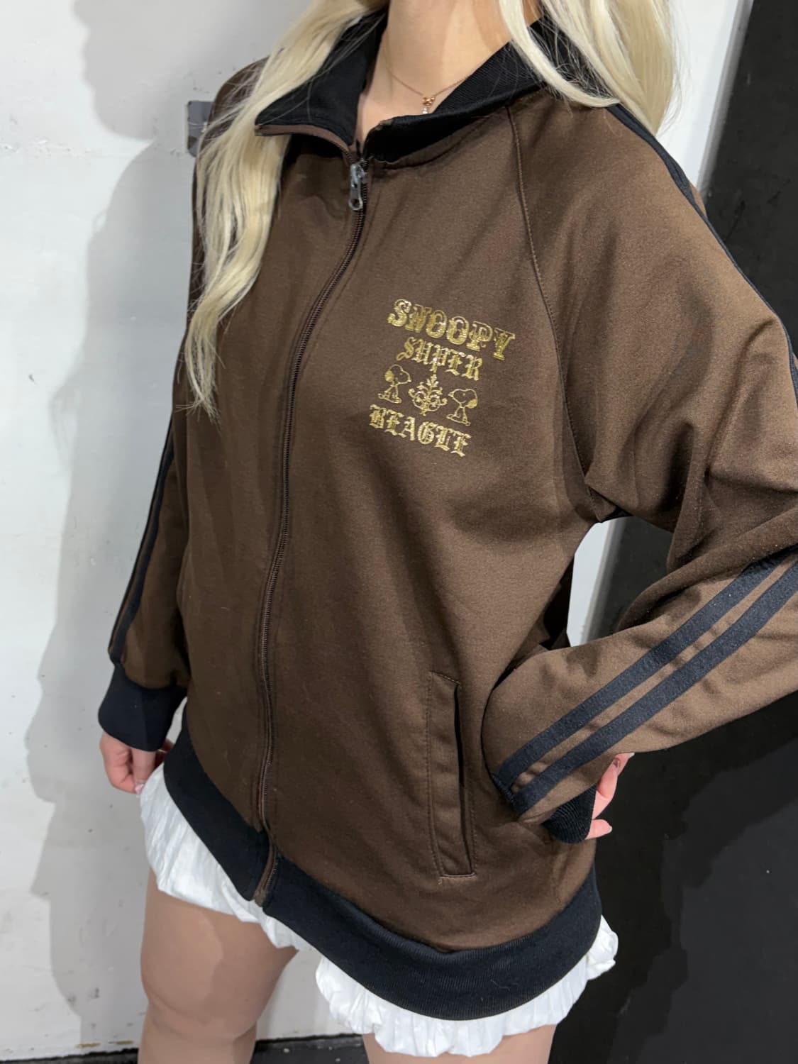 Jpn 스누피 오네 초코 브라운 갸루 오버핏 져지 M 상품이미지5