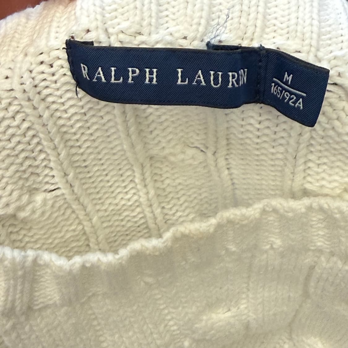 M 폴로랄프로렌 여성용 화이트 케이블 니트  상품이미지4