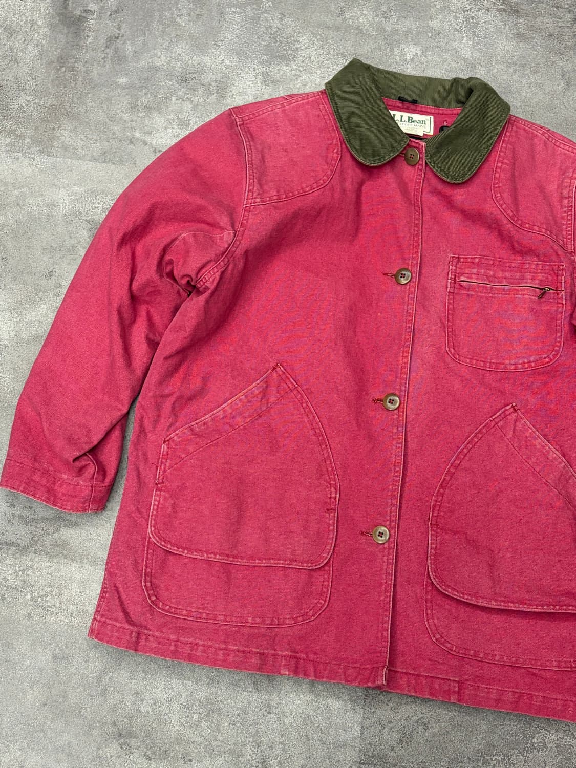 90s 엘엘빈 L.L.Bean 버건디 헌팅 자켓 상품이미지4