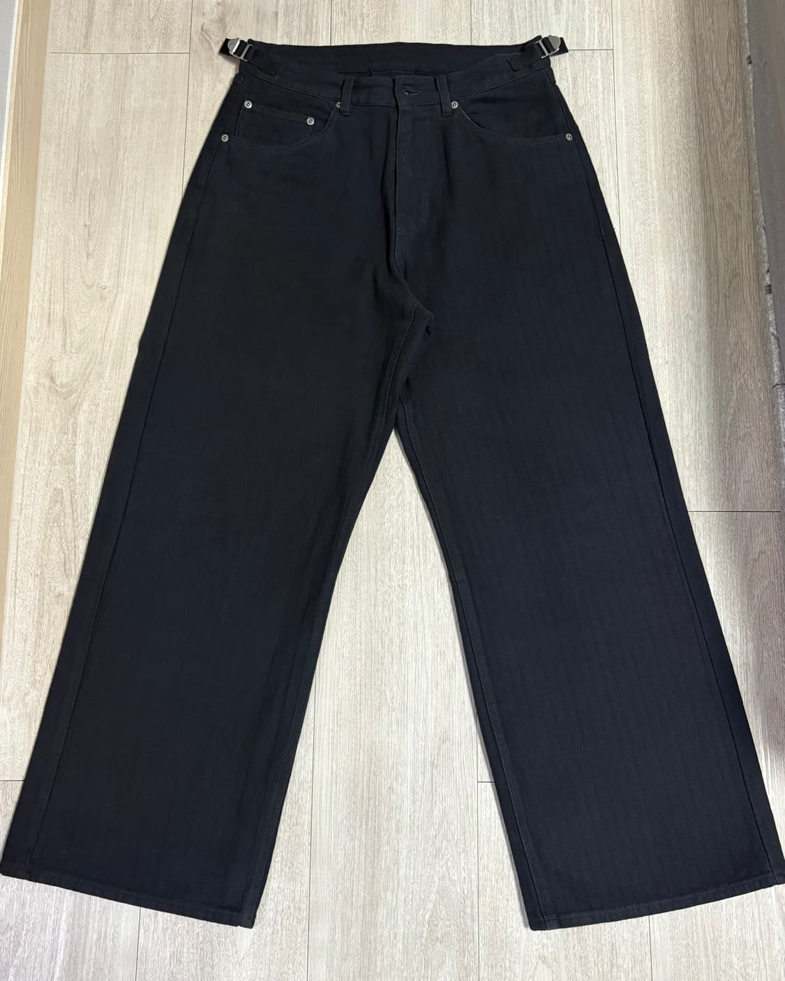 [3]폴리테루 고시마 팬츠 스트라이프 블랙 상품이미지2