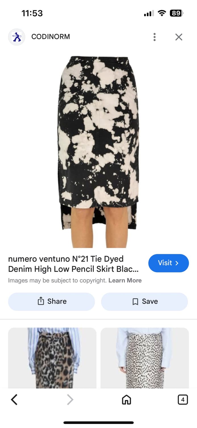 누메로벤투노 슬림핏 트임 스커트 상품이미지1