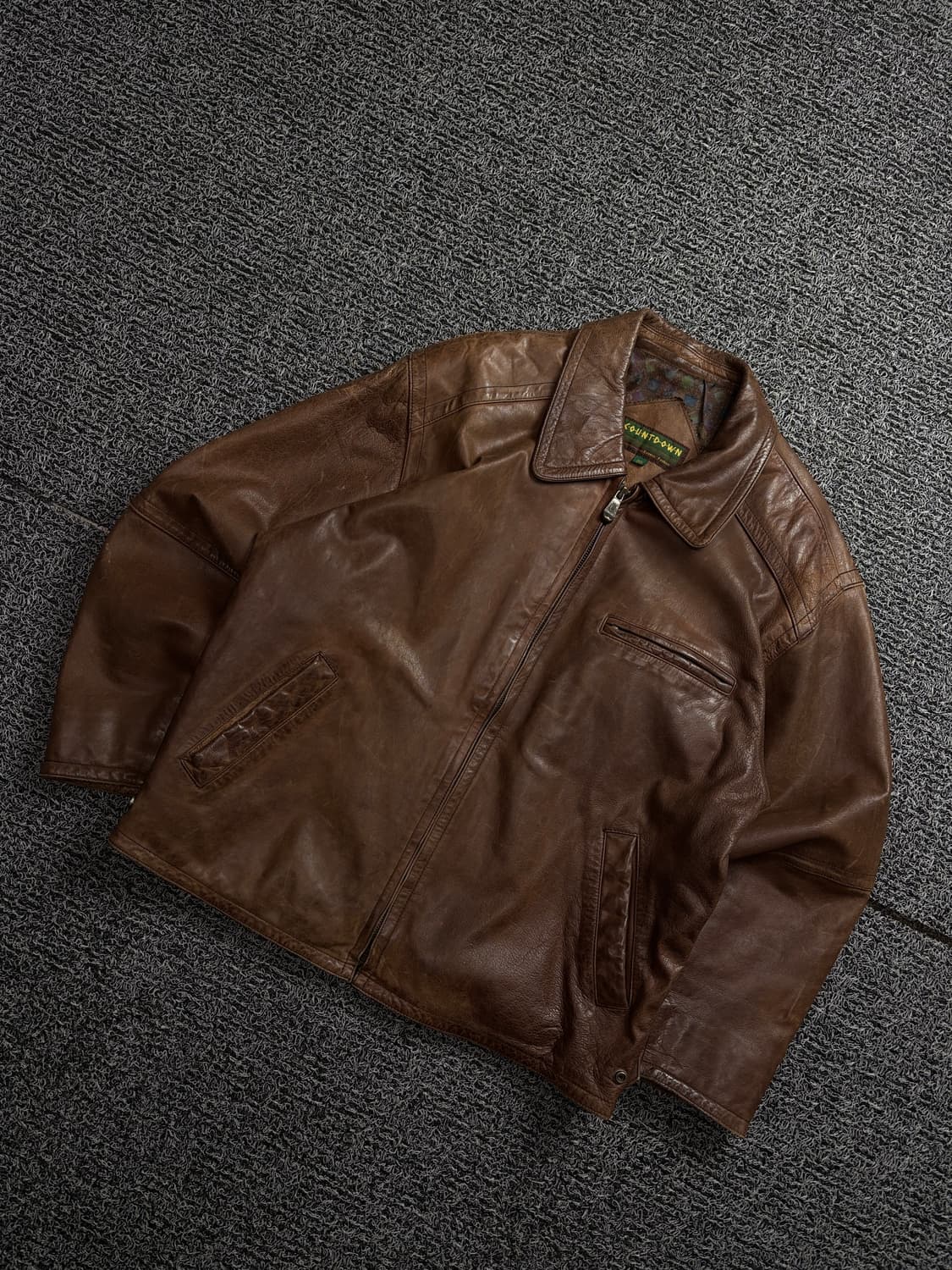 Countdown 램스킨 브라운 레더 트러커 자켓 1963 상품이미지1