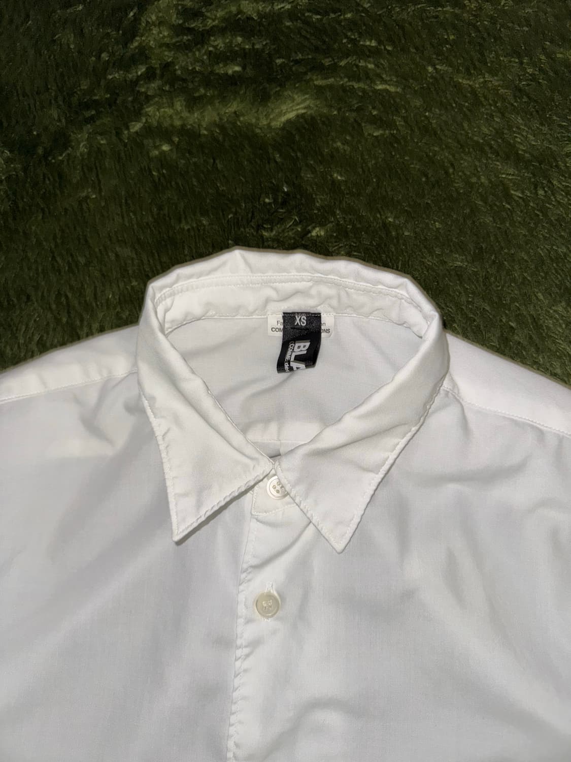 [XS] 꼼데가르송 블랙 22ss 폴리 롱 셔츠 화이트 상품이미지3