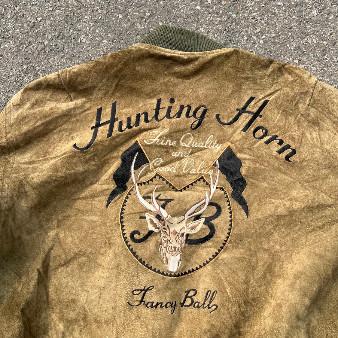 90‘s Fancy Ball 피그 스웨이드 레더 봄버 자켓 상품이미지7