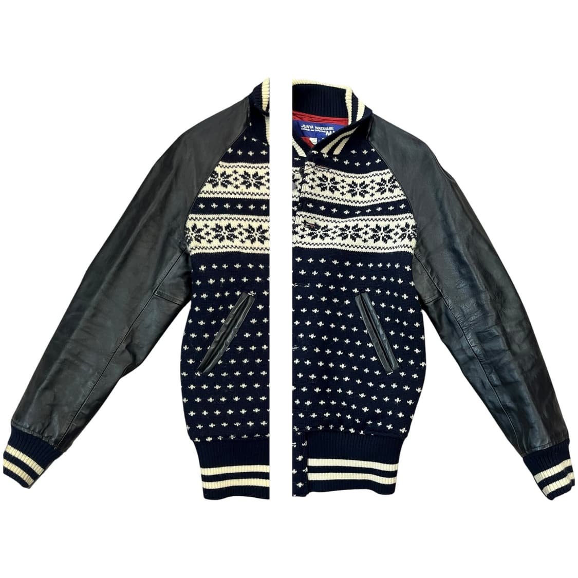 준야 와타나베X꼼데가르송 자카드 노르딕 바시티 자켓 L #csz1856 상품이미지9