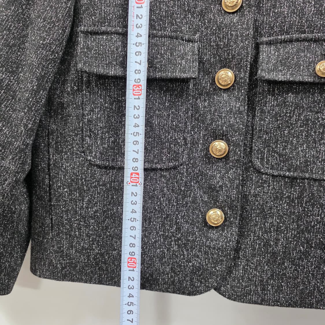 1635 [칼 라거펠트] 트위드 금장 버튼 자켓 55 상품이미지6