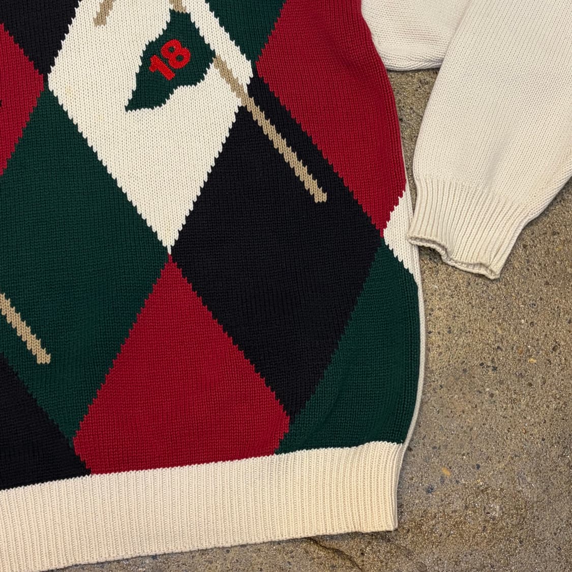 새상품급 90s USA 빈티지 존에쉬포드 골프 헤비코튼 니트 상품이미지6