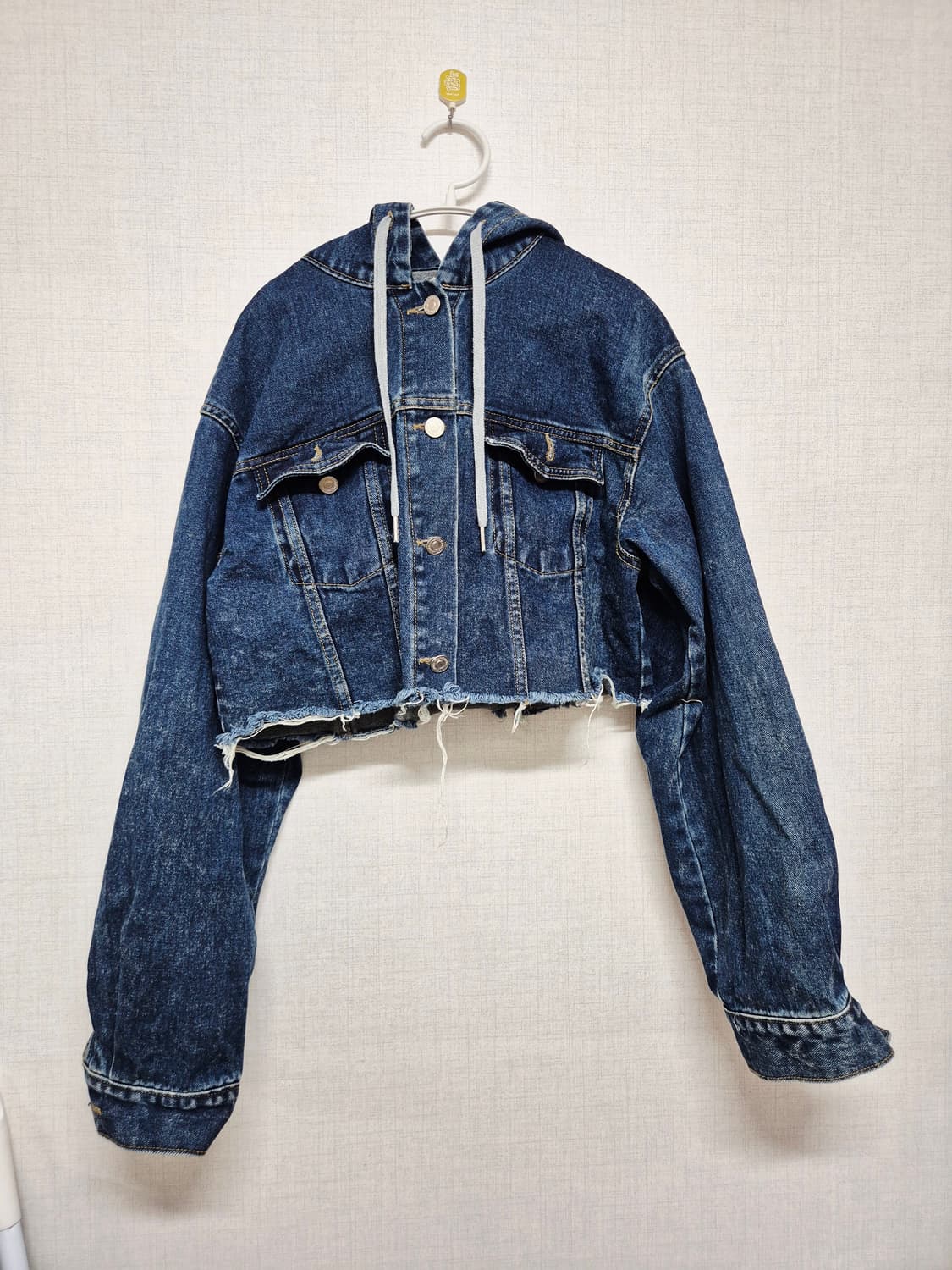 후드 데님 크롭 청자켓 상품이미지1