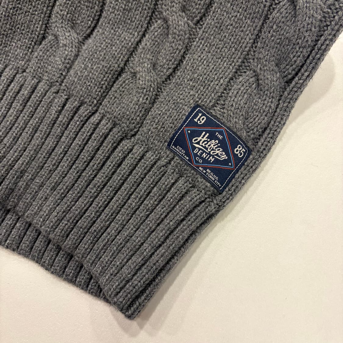 [M] 타미힐피거 케이블 니트 집업 그레이 B687 상품이미지6