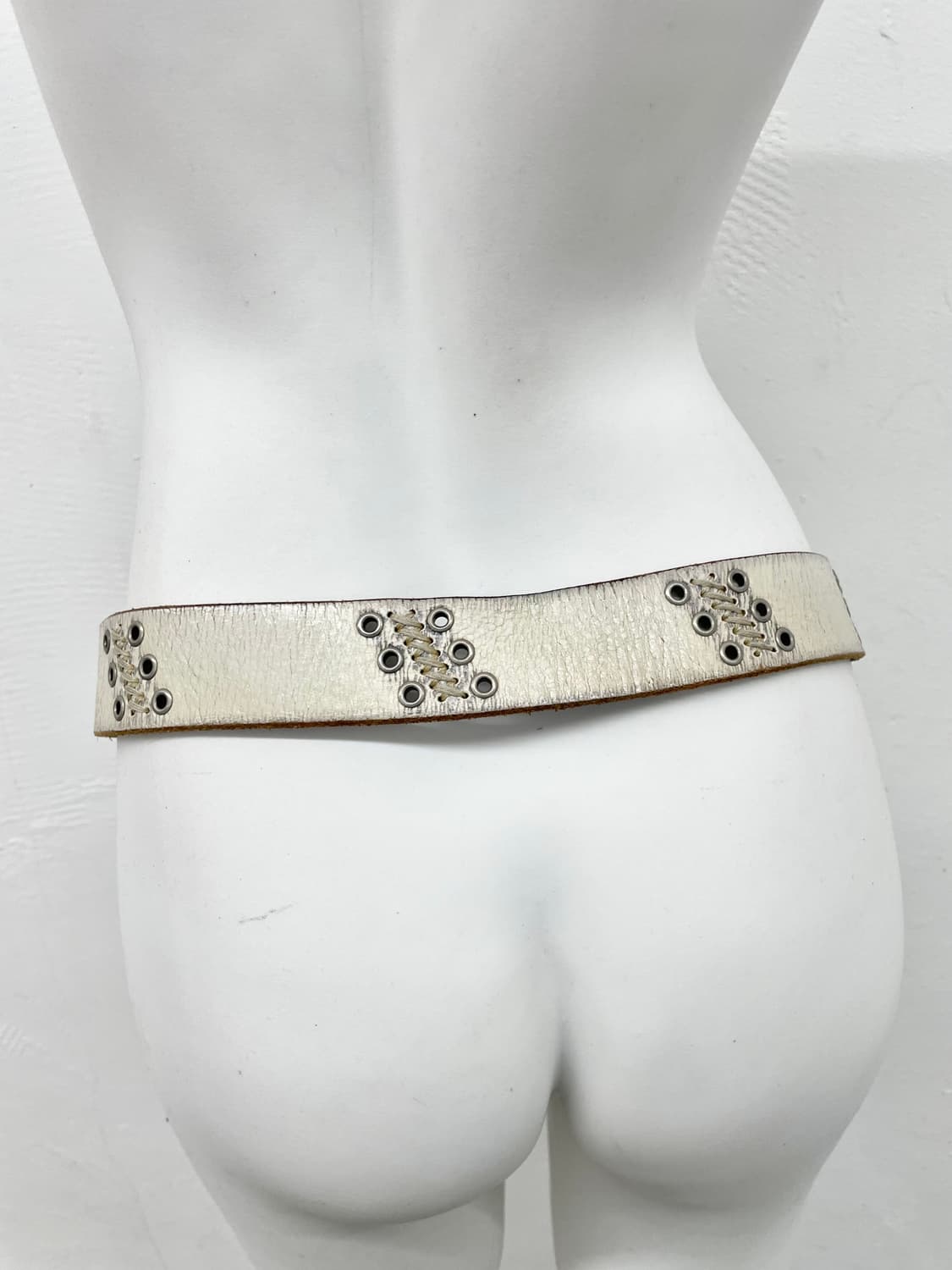 리얼레더 그런지 스티치 펀칭 버클 벨트 상품이미지4