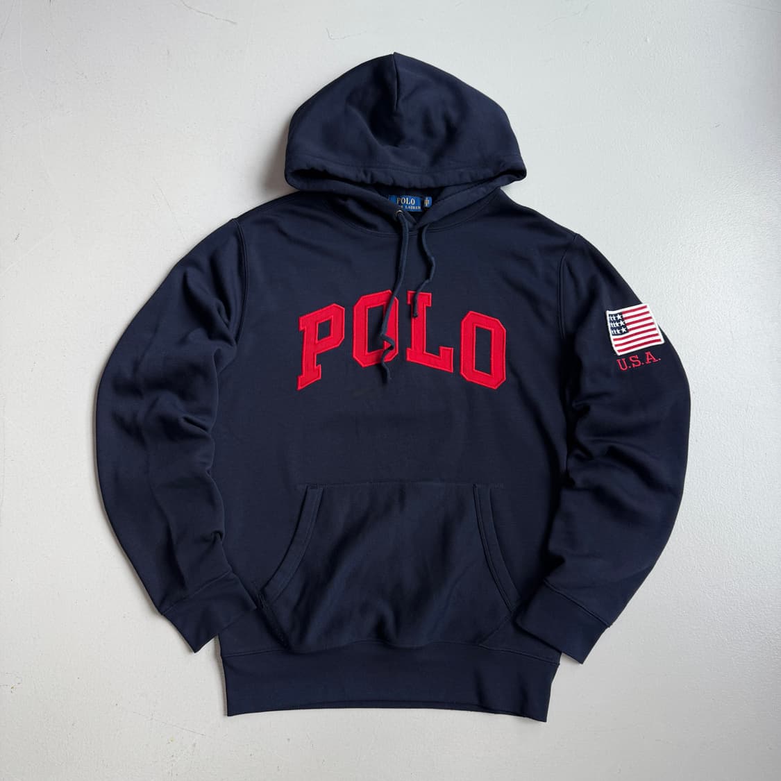 폴로 신형 빅로고 성조기 패치 후드티 상품이미지2
