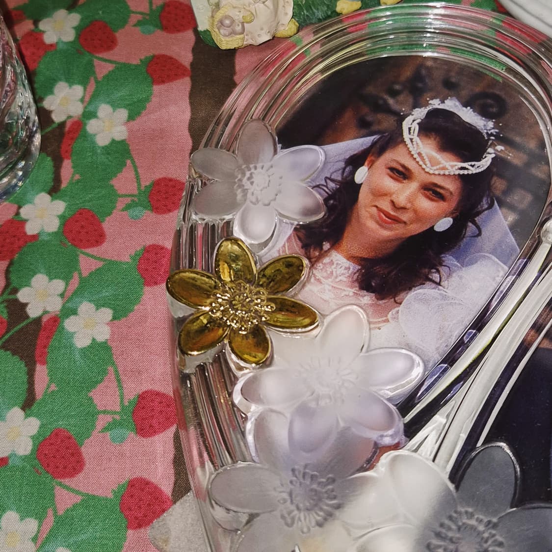 90s 호야 크리스탈 하트 꽃잎 액자 상품이미지9