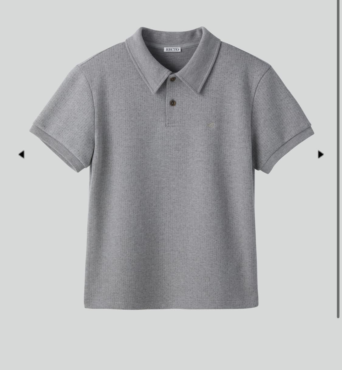 [새상품] 26SS 렉토 슬림 핏 피케 pk 폴로 카라 탑 멜란지 그레이 상품이미지1