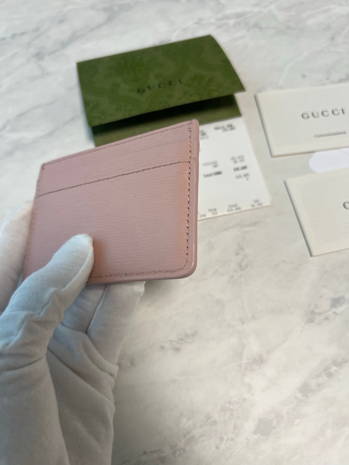 구찌 스크립트 라이트 레더 카드지갑 핑크 상품이미지8