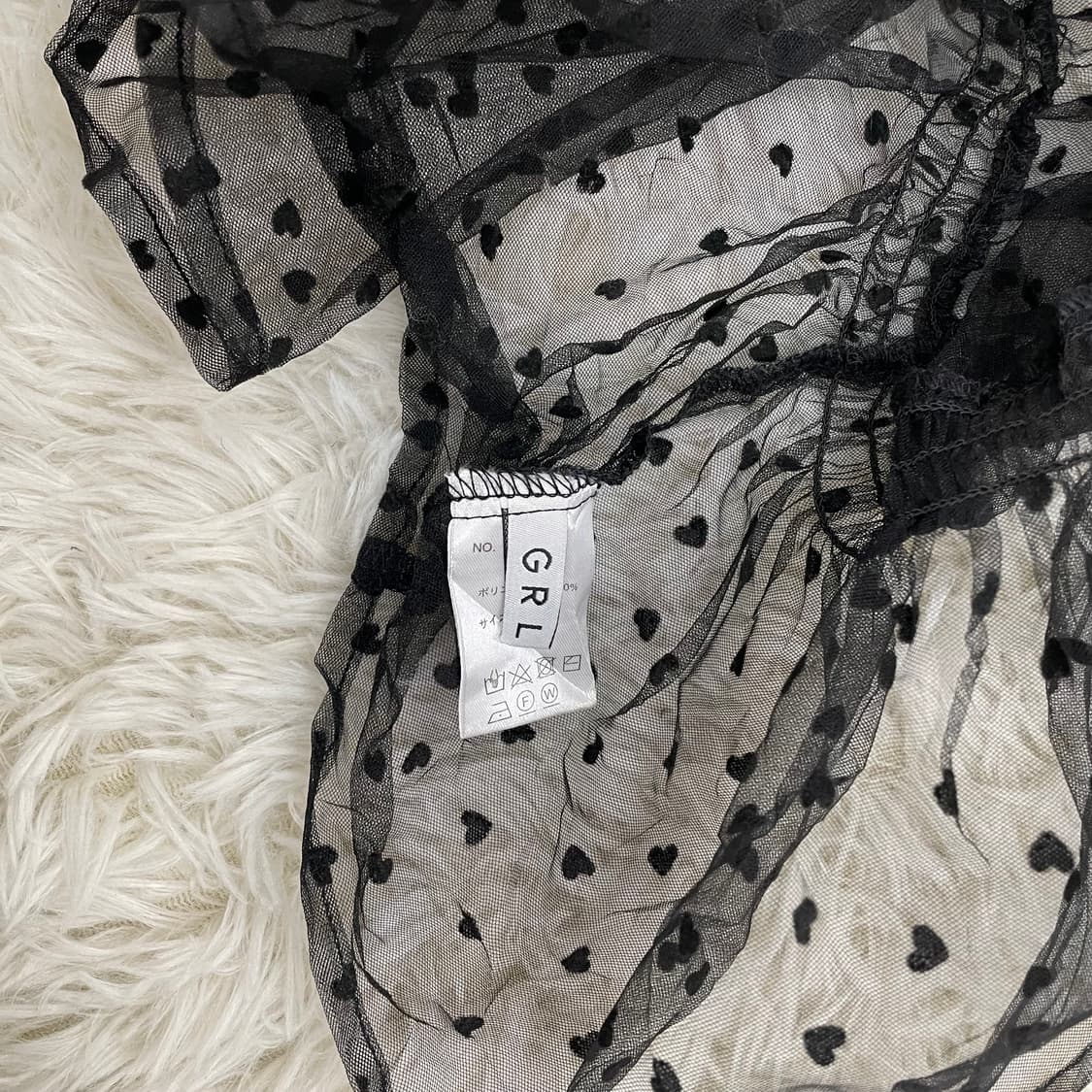 빈티지 하트 패턴 시스루 오픈 아일렛 나시 상품이미지5