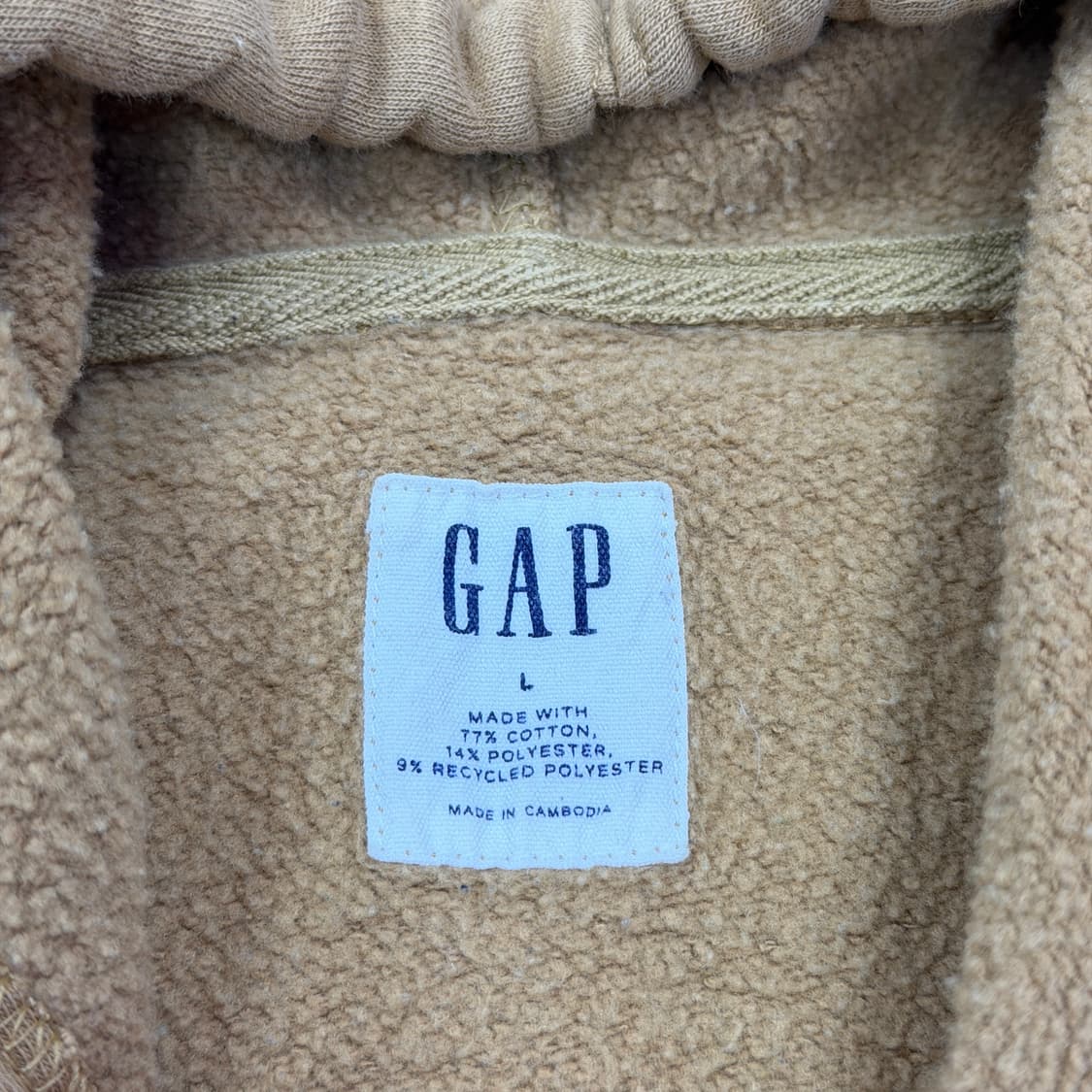 GAP 빈티지 스펠로고 기모 후드티 된장 브라운 L 상품이미지4