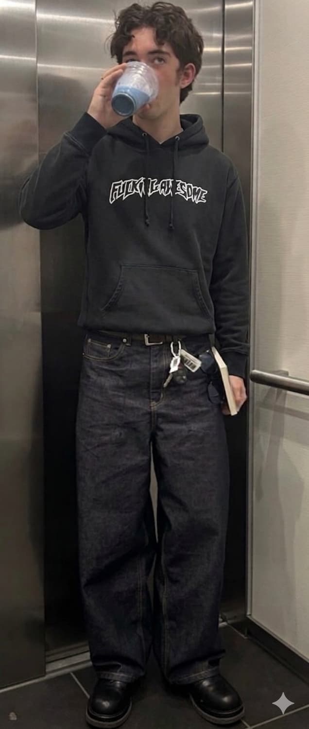 퍼킹어썸 빅로고 후드티 상품이미지4