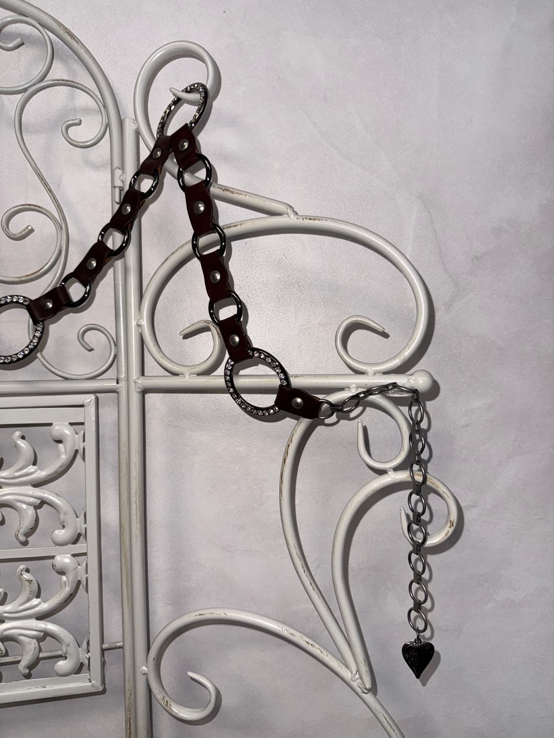 Dark brown cubic ring chain belt 상품이미지3