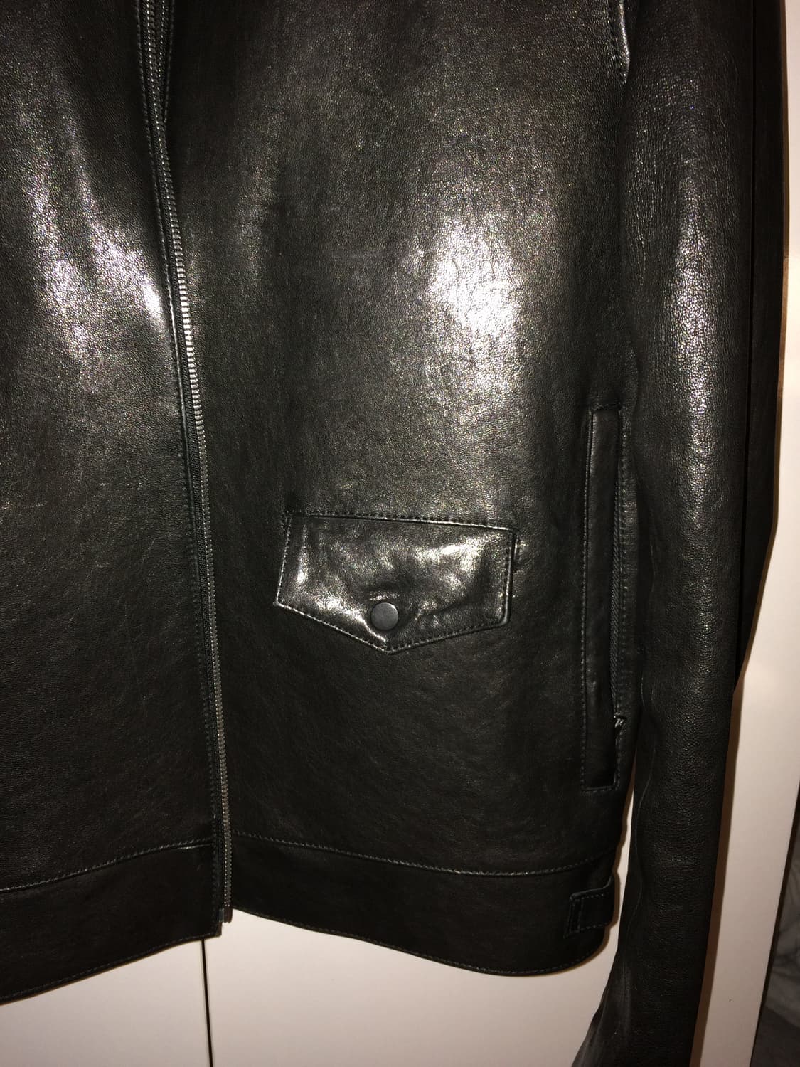 질 스튜어트 램스킨 싱글 블랙 레더 가죽 자켓 / 머듈 상품이미지2