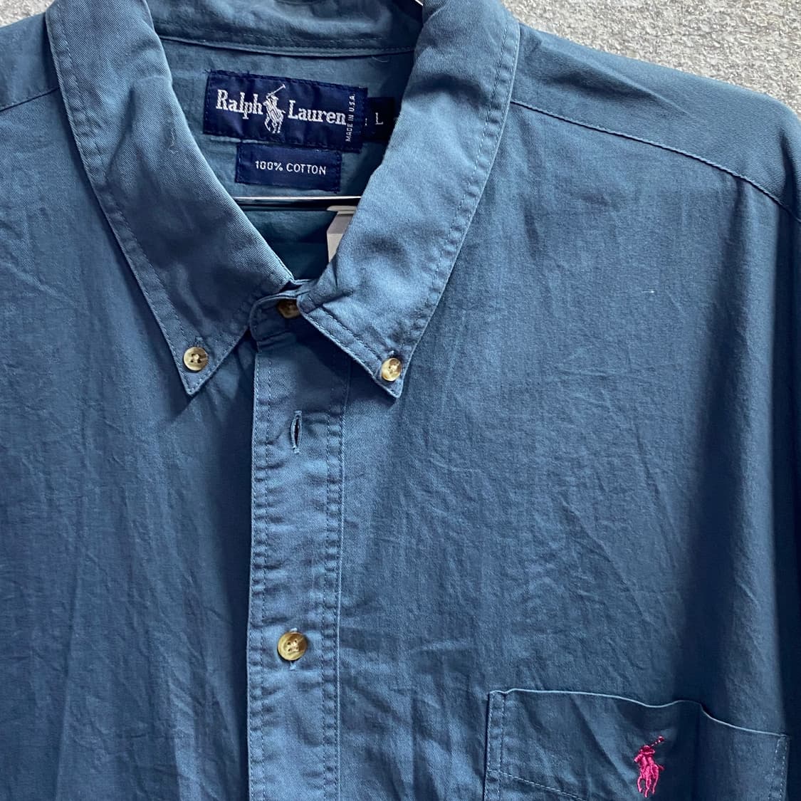 폴로 랄프로렌 핑크포니 네이비 코튼 셔츠 B3789 상품이미지3