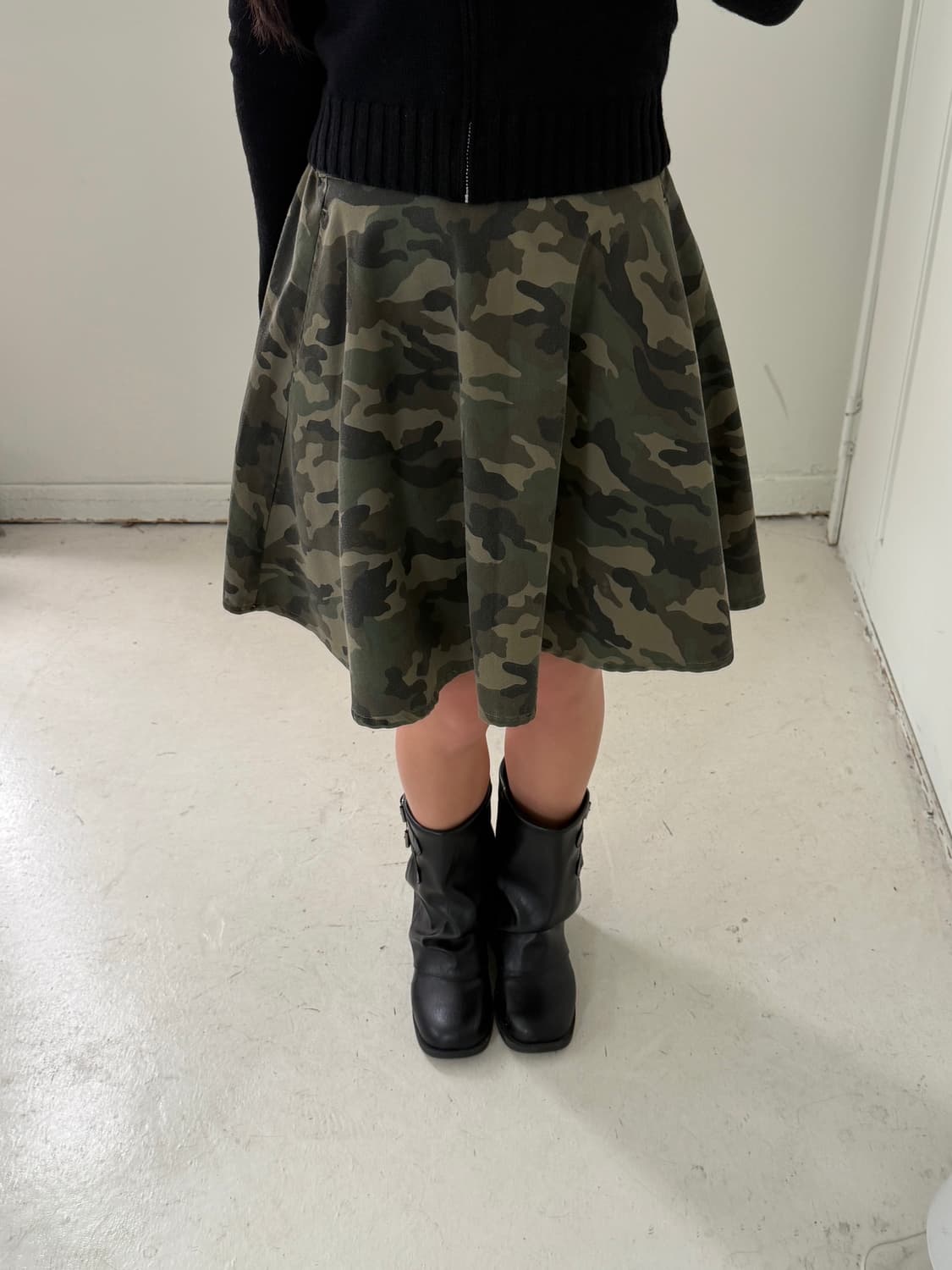 일본빈티지 우드랜드 카모 미디스커트 상품이미지2