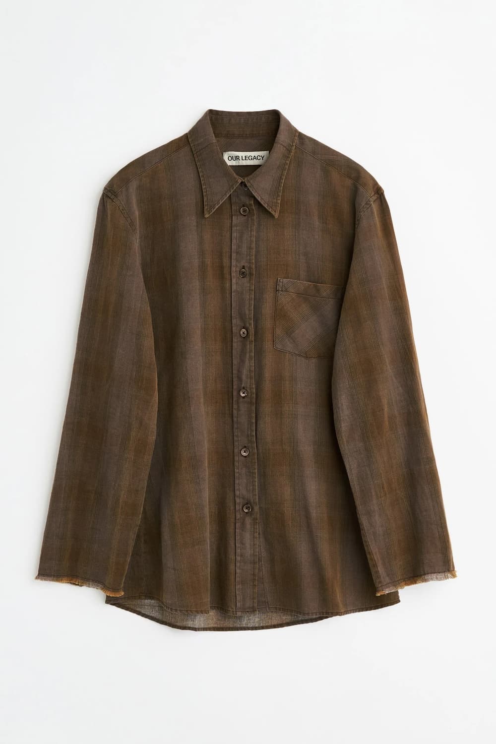 [34,36,38]아워레가시 26ss DAISY 체크 셔츠/브라운 상품이미지5