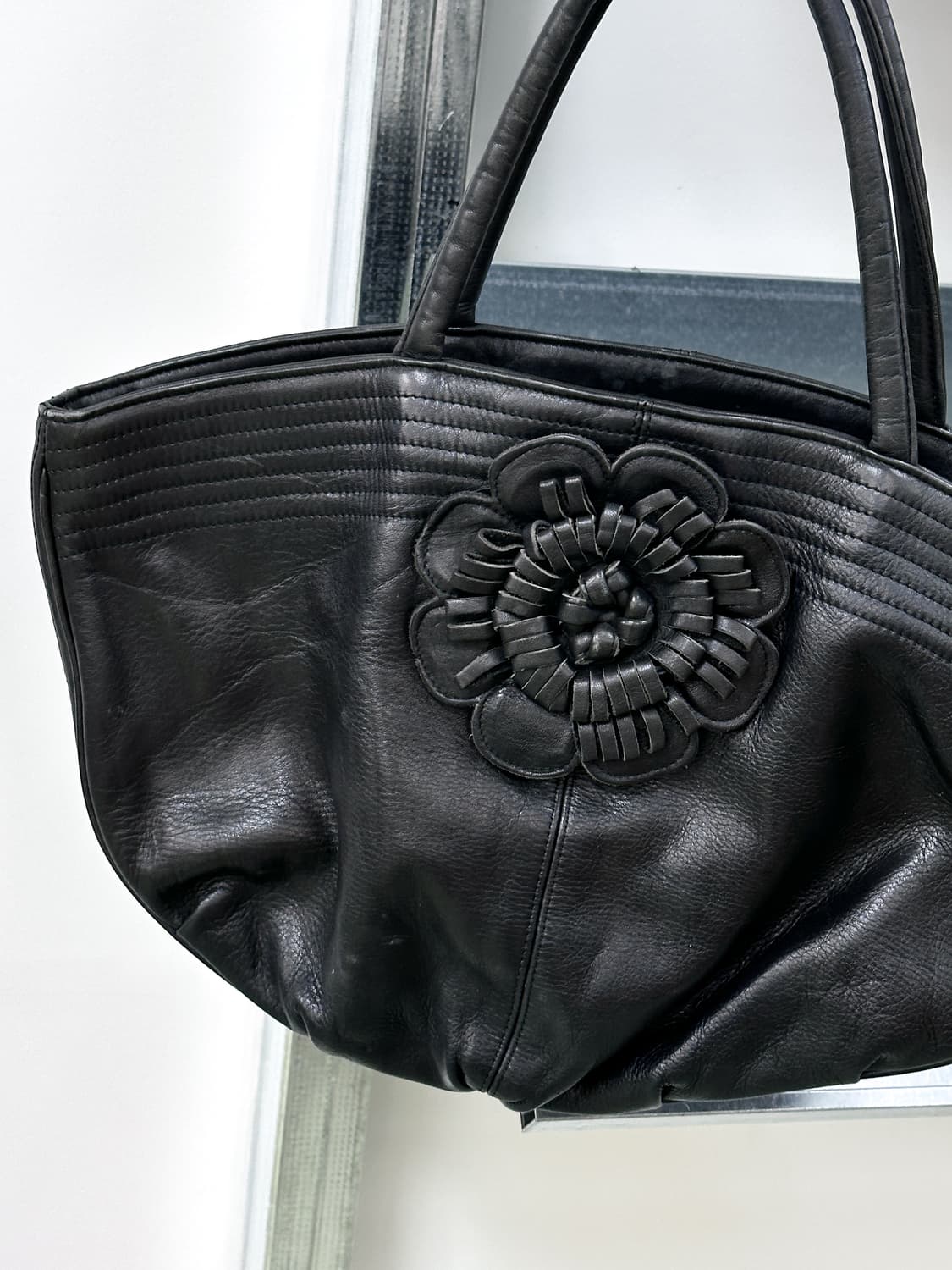 flower applique leather bag 상품이미지2