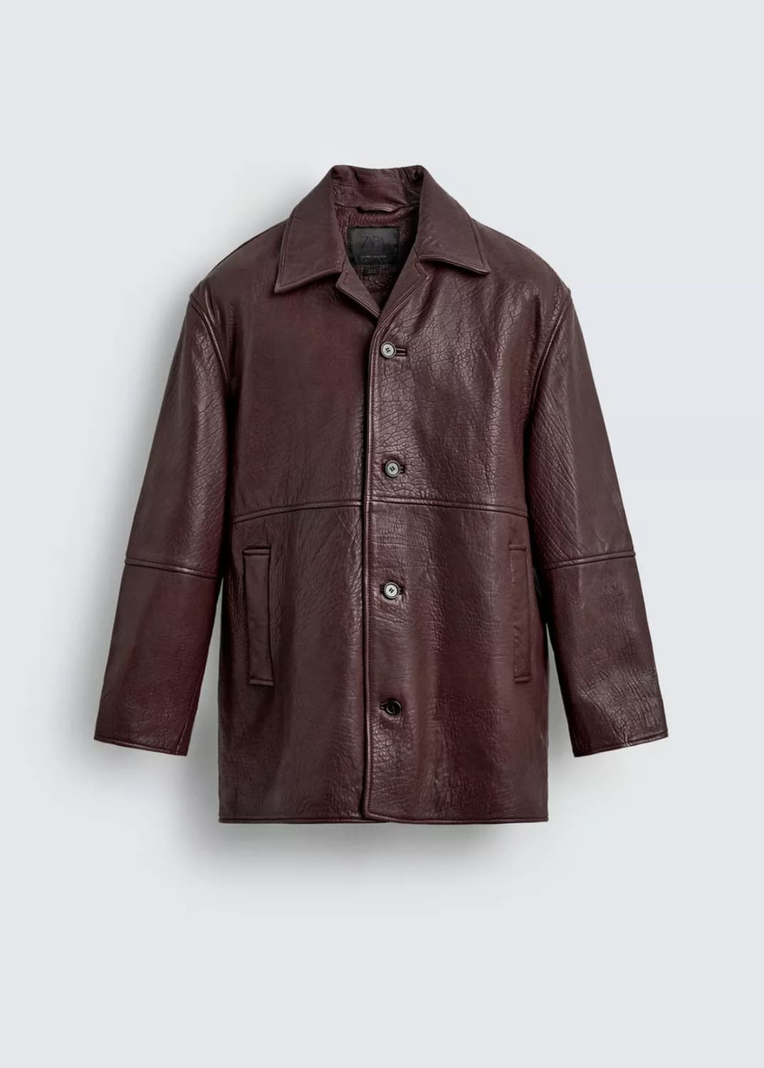 [L] 램스킨 텍스처 레더코트 상품이미지5