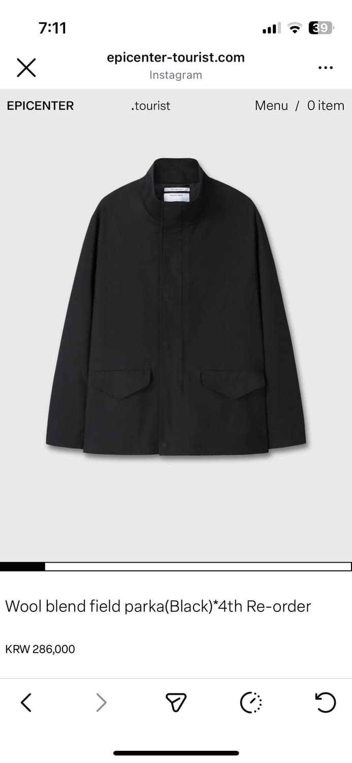 에피센터 투어리스트 울 블렌드 필드파카 L 상품이미지1