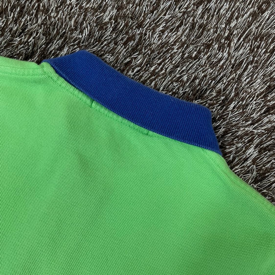 폴로 랄프로렌 라임그린 블루카라 클래식핏 반팔 카라티 M 상품이미지7