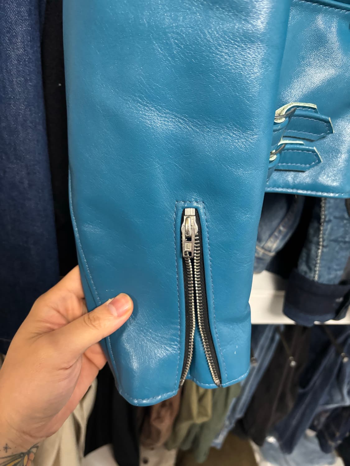 루이스레더 Lewis Leathers 391 40t 타코이즈 상품이미지5