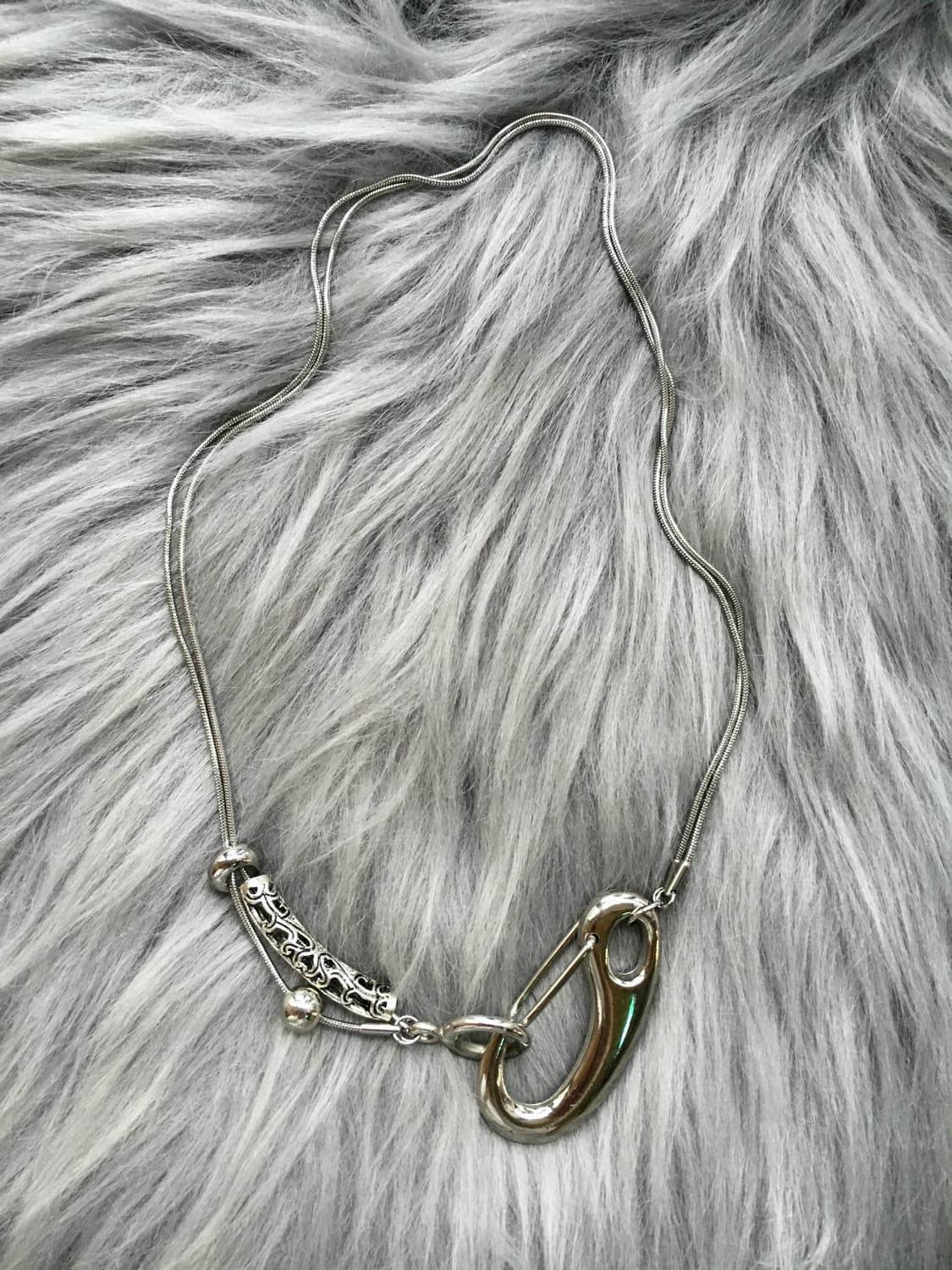 Silver vintage wave Necklace 상품이미지2