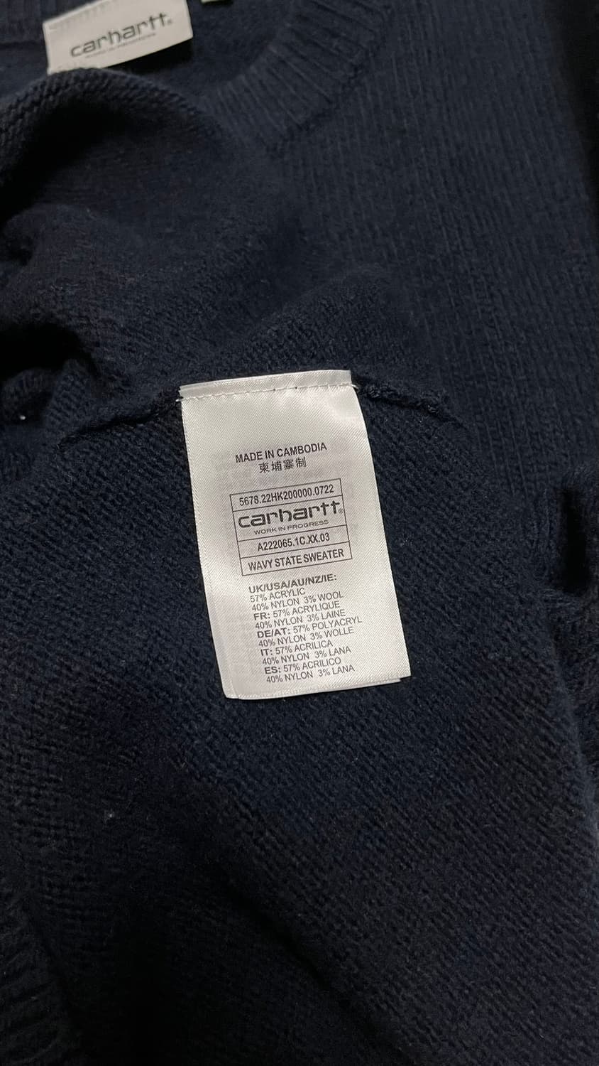 칼하트 WIP WAVY STATE SWEATER 딥 네이비 상품이미지5