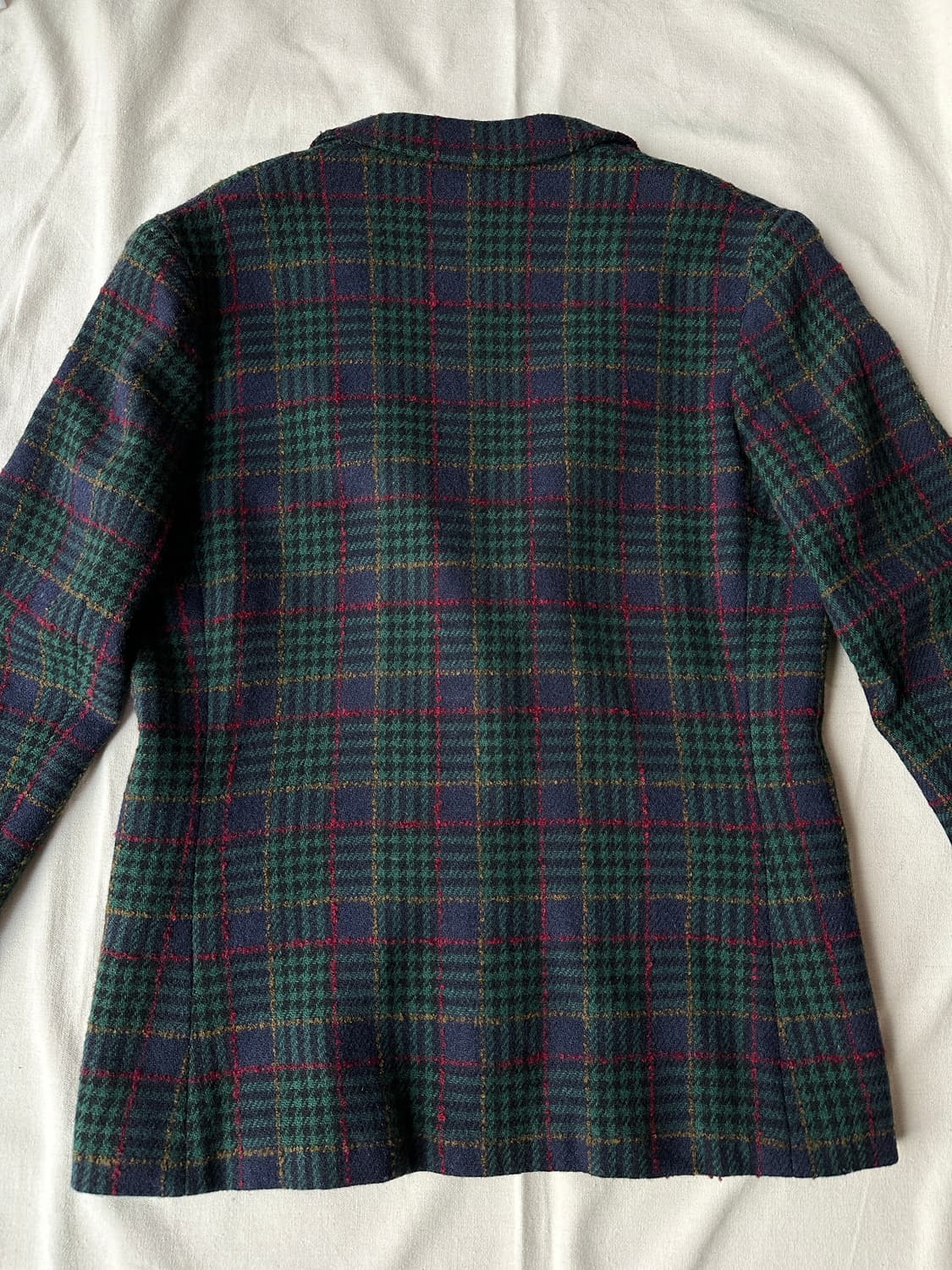 랜즈엔드 made in USA 타탄체크 울 원버튼 블레이저 10 상품이미지8