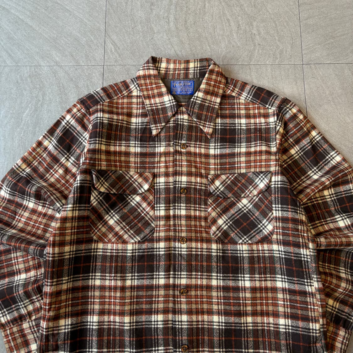 80s Pendleton 80년대 미국 생산 펜들턴 체크 울 셔츠 상품이미지3
