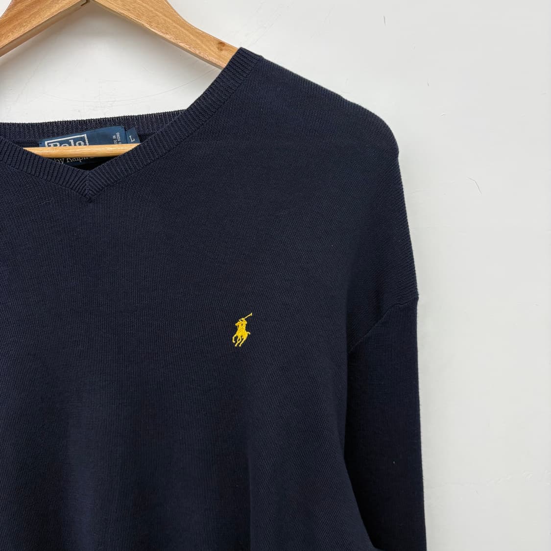 폴로 랄프로렌 네이비 브이넥 니트 여/L 상품이미지3