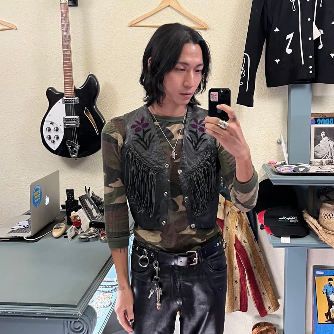 MOTORCYCLE LEATHER VEST 상품이미지4