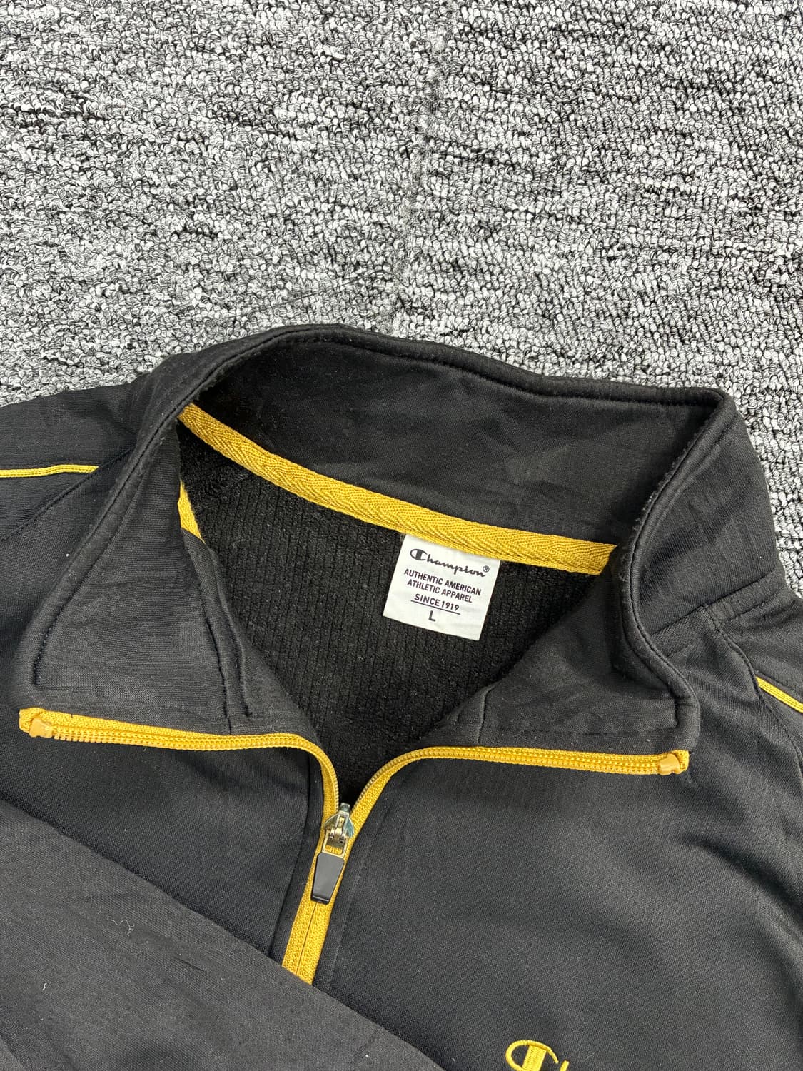 챔피온 제펜 블랙 골드 트랙탑 져지 L 상품이미지5