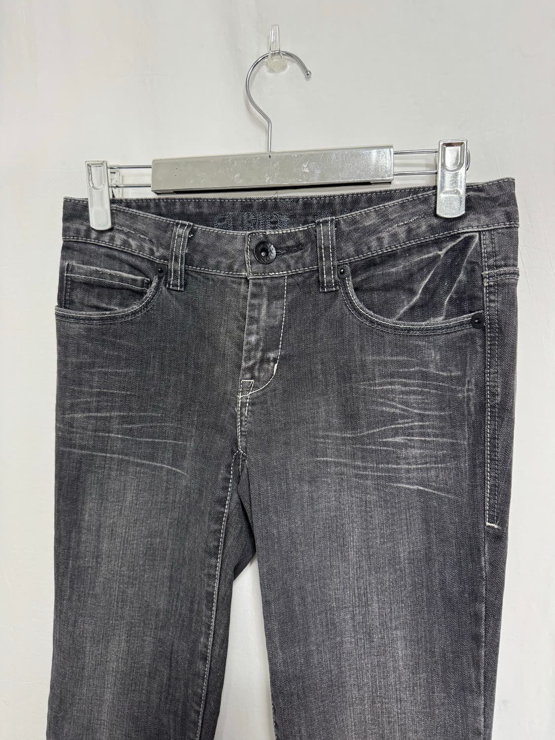 Washed gray boots cut pants 상품이미지5