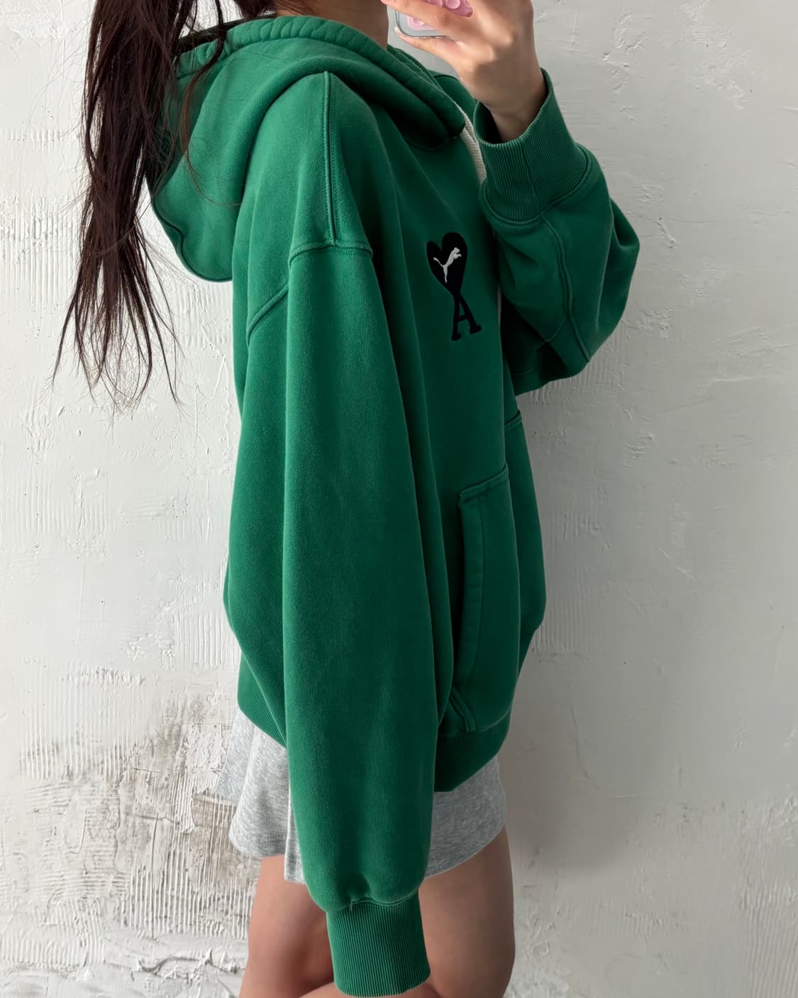 Ami x Puma 아미 x 퓨마 후드티 베르단트그린 컬러 상품이미지8