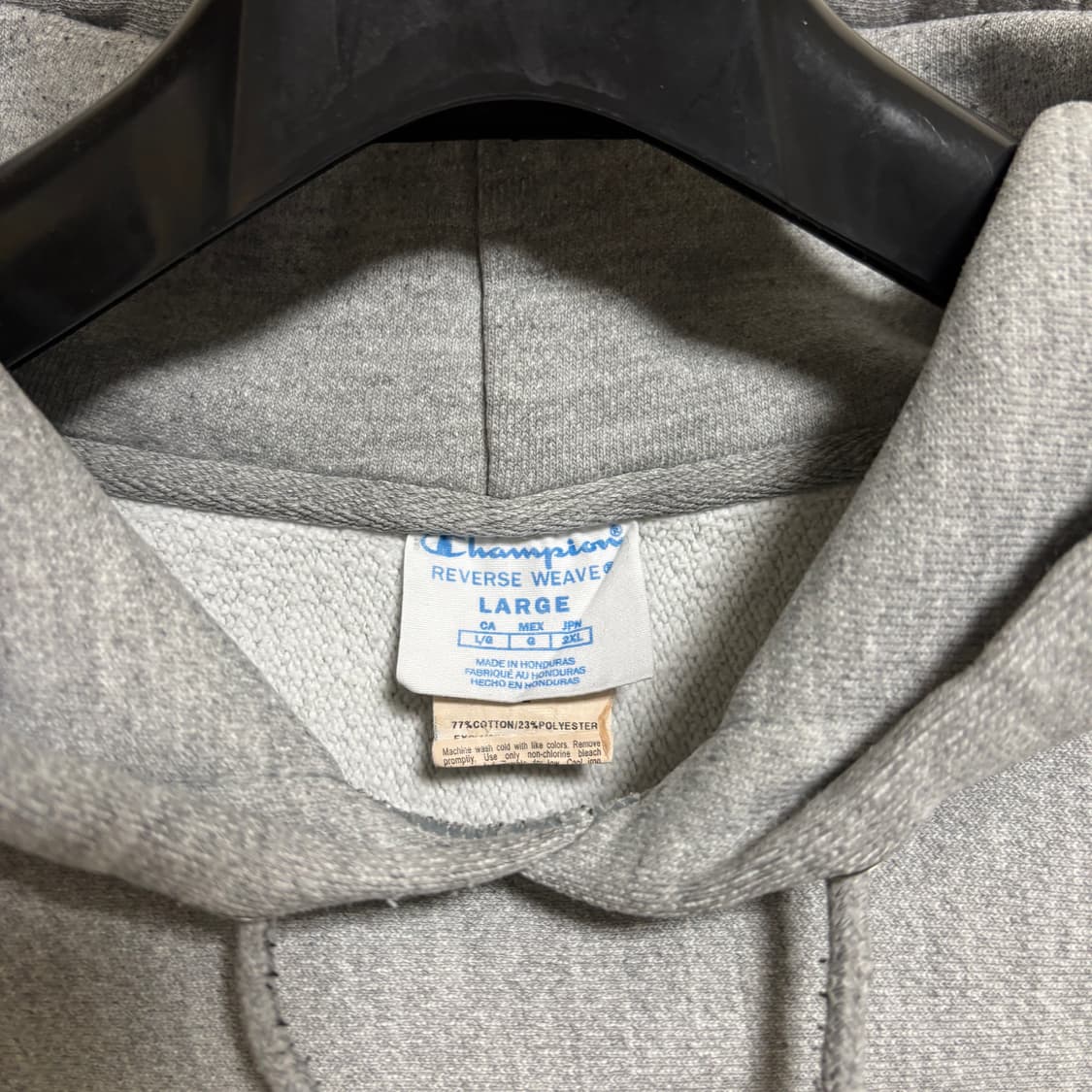 챔피온 리버스위브 기모 로고 후드티 / 그레이, L 상품이미지4
