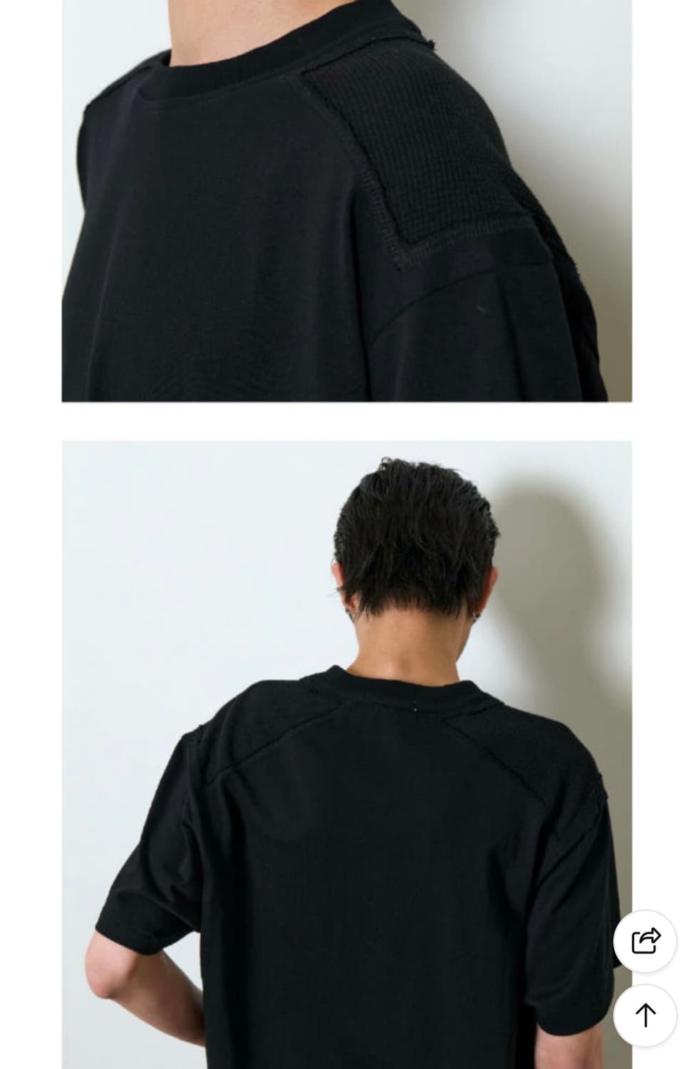 etce MIXED SHOULDER PANEL 블랙 반팔 티셔츠 XL 상품이미지2