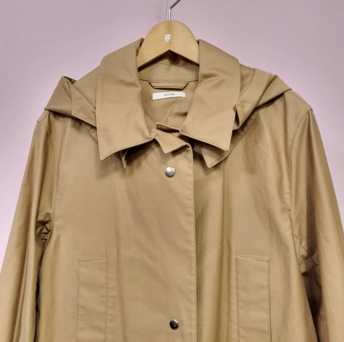 시스템 후드 롱 코트 55 오버핏 상품이미지1