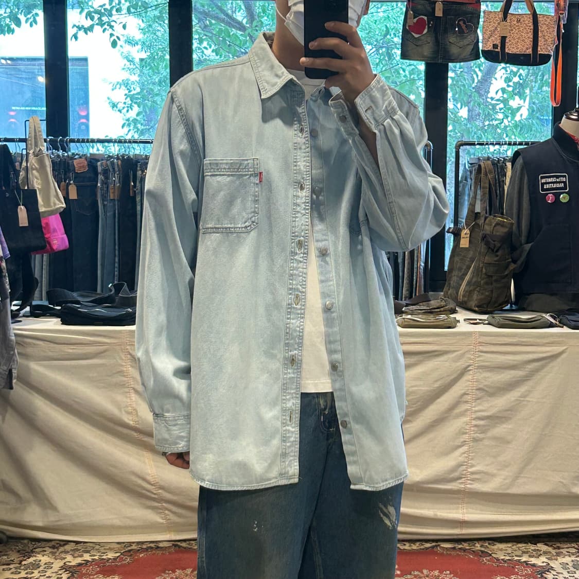 XXL) 리바이스 투포켓 워크 데님 셔츠 자켓 T버튼 타입 상품이미지1