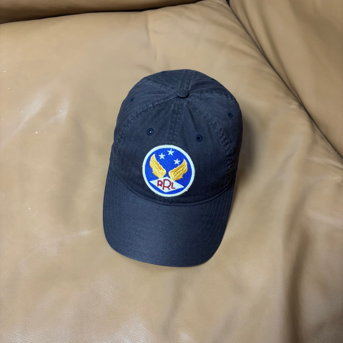 RRL 더블알엘 랄프로렌 폴로 윙로고 6패널 볼캡 모자 워시드 블랙 상품이미지1