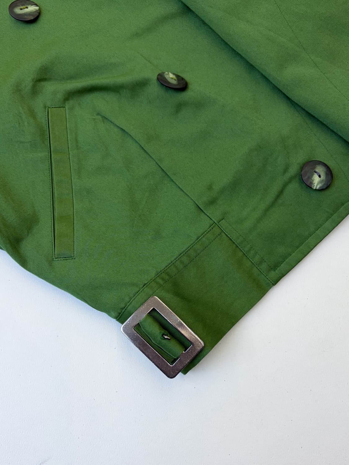  이세이미야케 80s 그린 크롭드 벨티드 자켓 상품이미지5