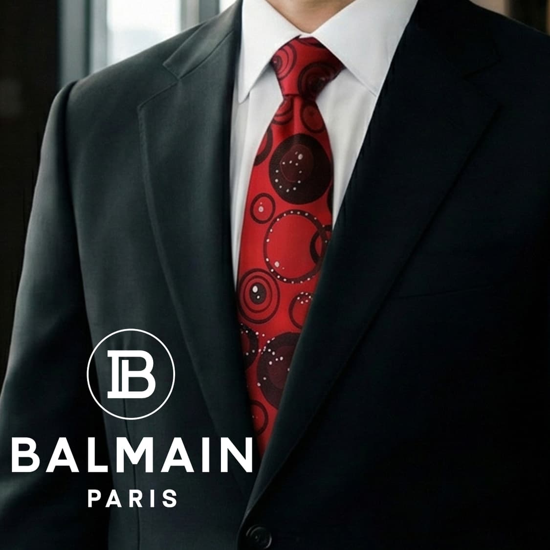 발망 실크 레드 서클 패턴 넥타이 8.7cm A+등급 A19345
 상품이미지1