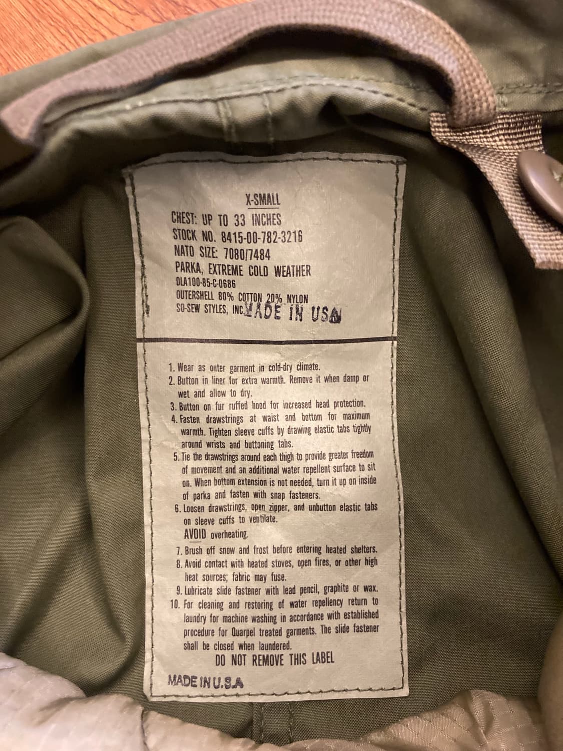 m65 피쉬테일 파카 오리지널 xs사이즈  상품이미지2