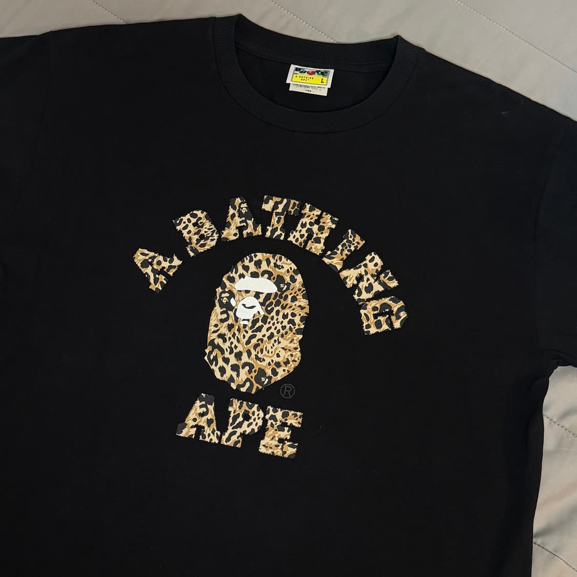 베이프 와일드 레오파드 컬리지 티 블랙(L)  상품이미지2
